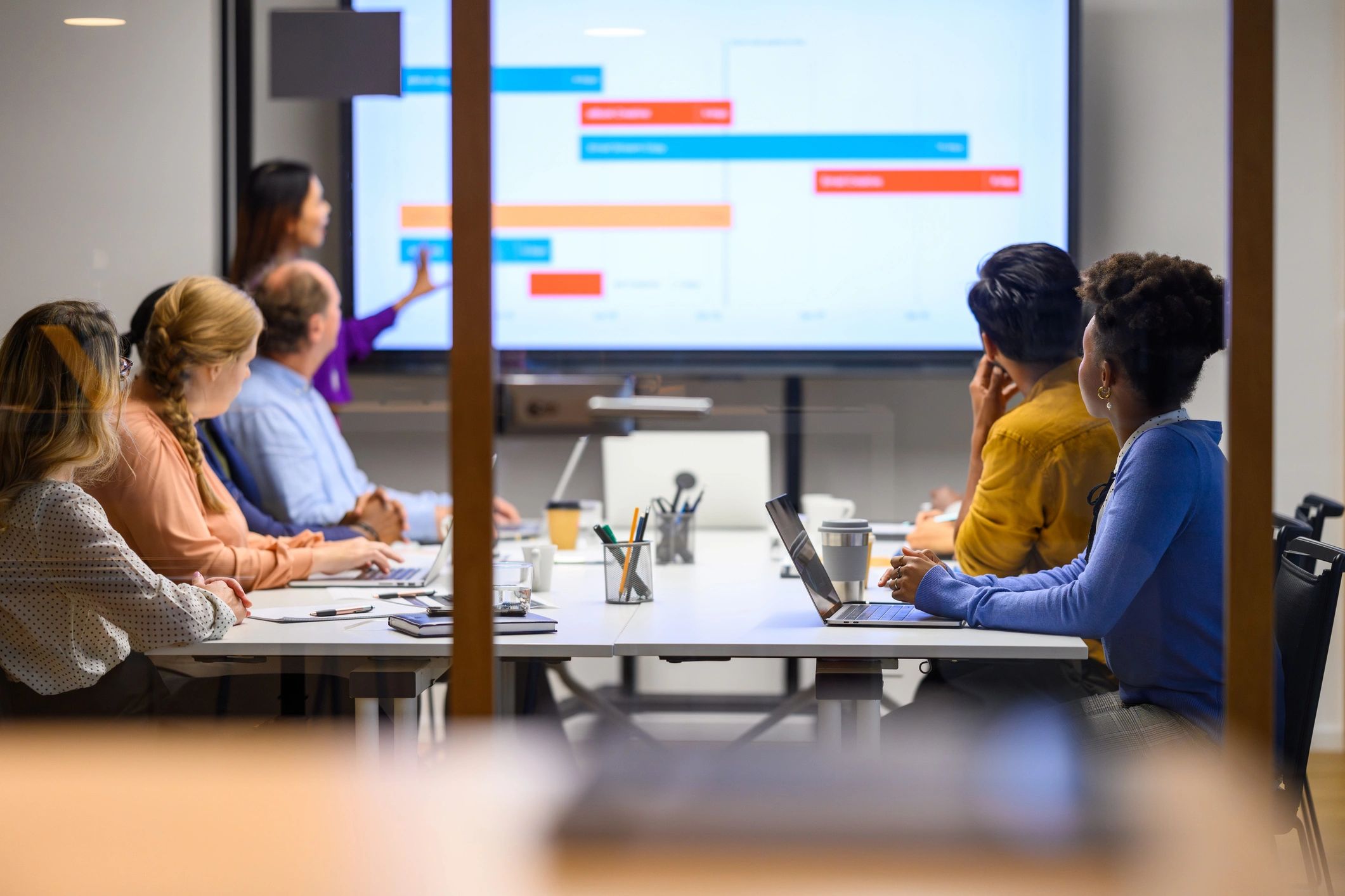 Consultant presenting to a business team