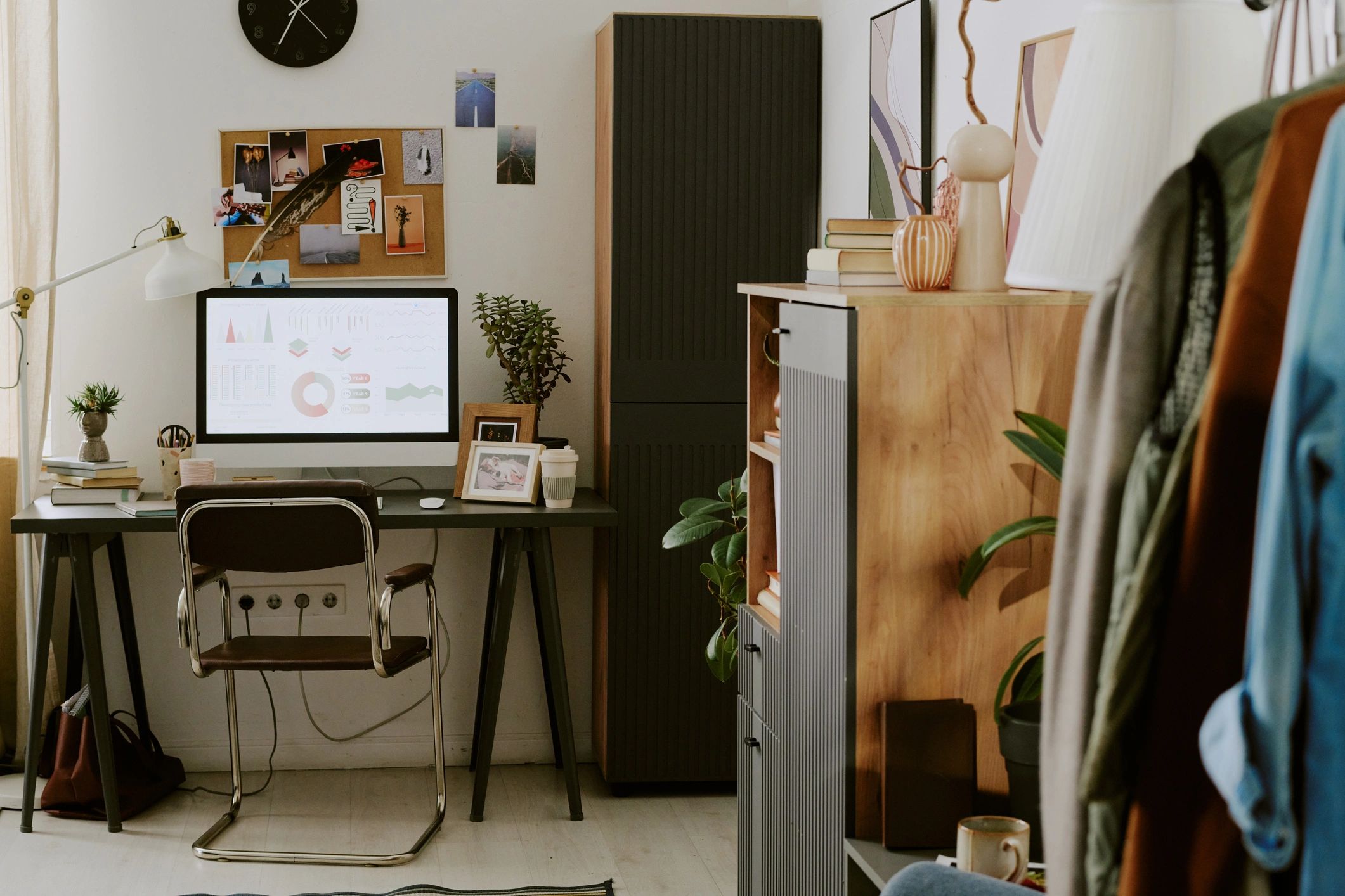 Analytics dashboard in a professional workspace